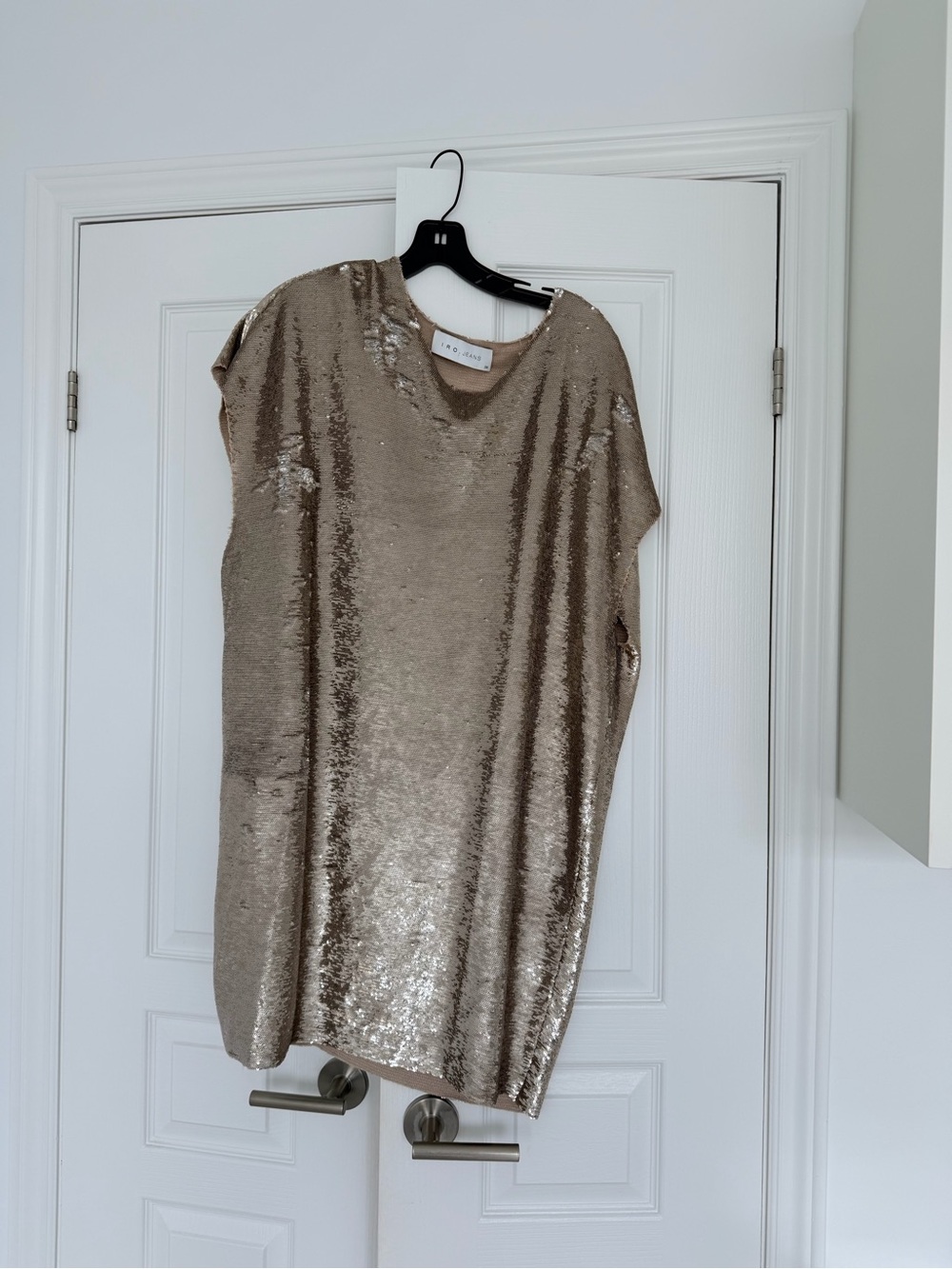 Iro Sequin Shift Dress in Champagne - Women's Dress